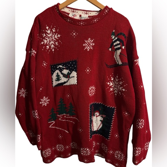 Nutcracker Ugly Christmas Sweater fair isle winter skiing women’s size Medium - Picture 2 of 10
